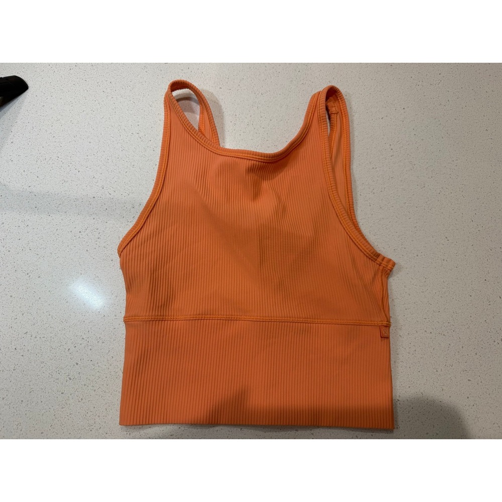 Lululemon Power Pivot Tank Ribbed‎ in Orange Size 4